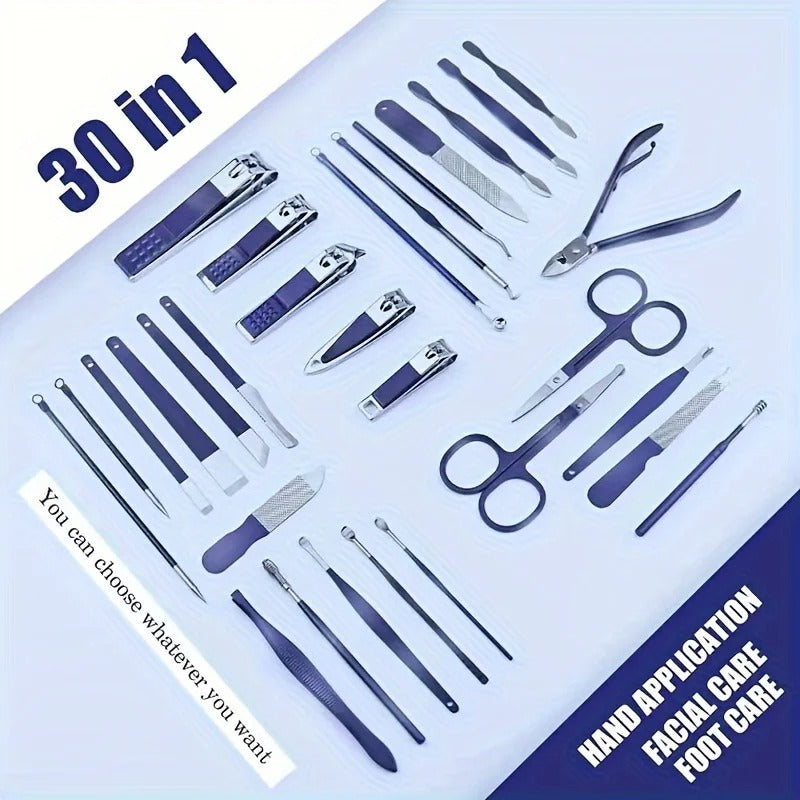 The Ultimate 30-Piece Professional Stainless Steel Manicure & Grooming Set
