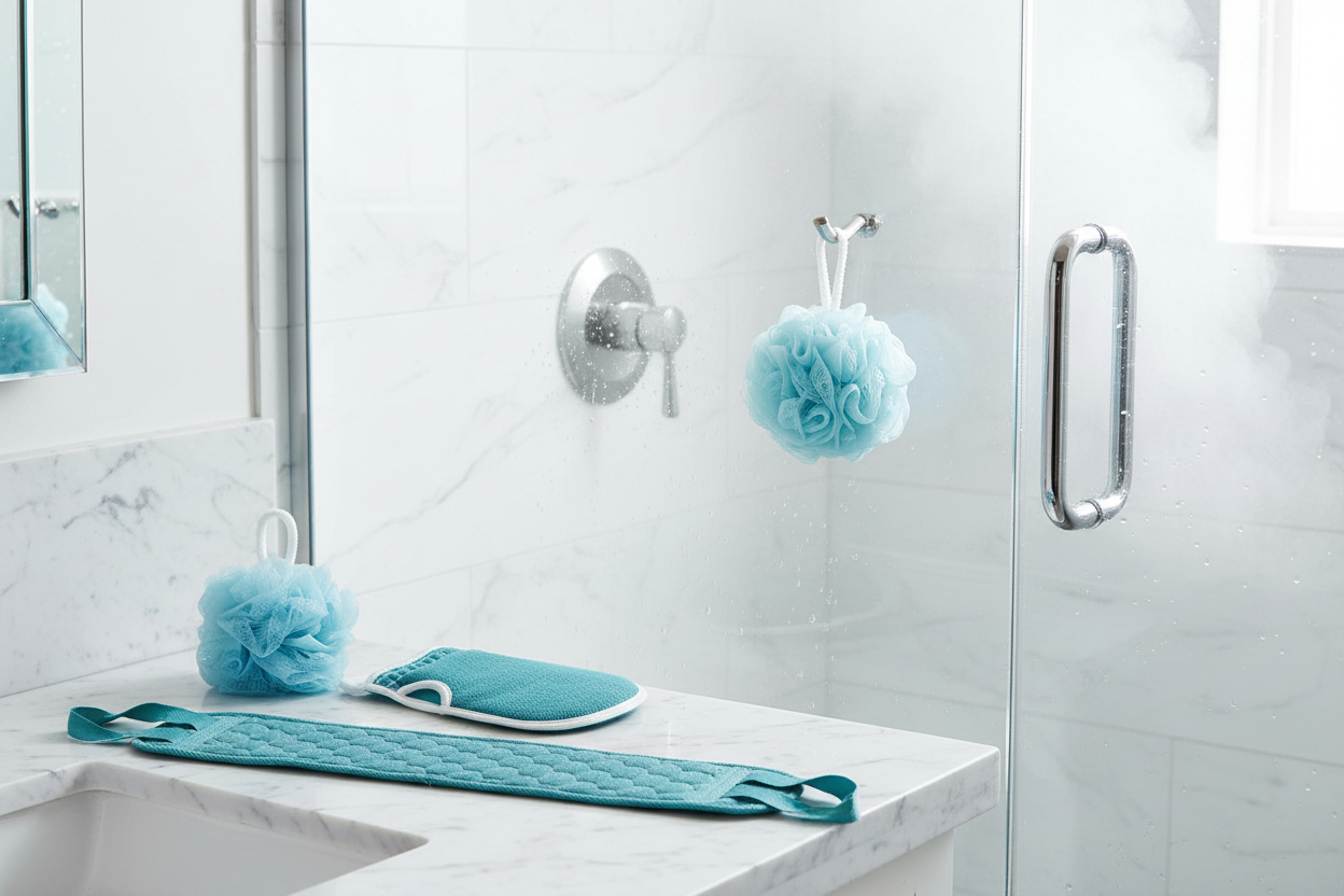 3-Piece Complete Exfoliation Spa Set in bathroom