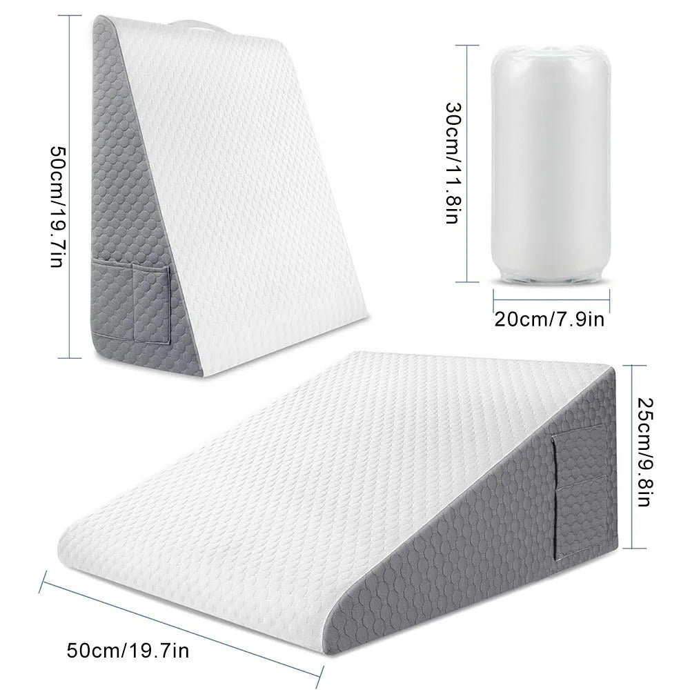 Versatile wedge pillow for sleep apnea, acid reflux, nighttime congestion, and more