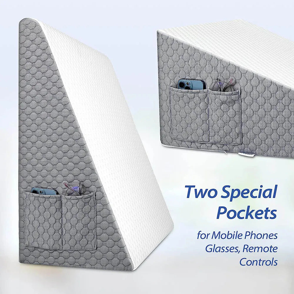 Versatile wedge pillow for sleep apnea, acid reflux, nighttime congestion, and more